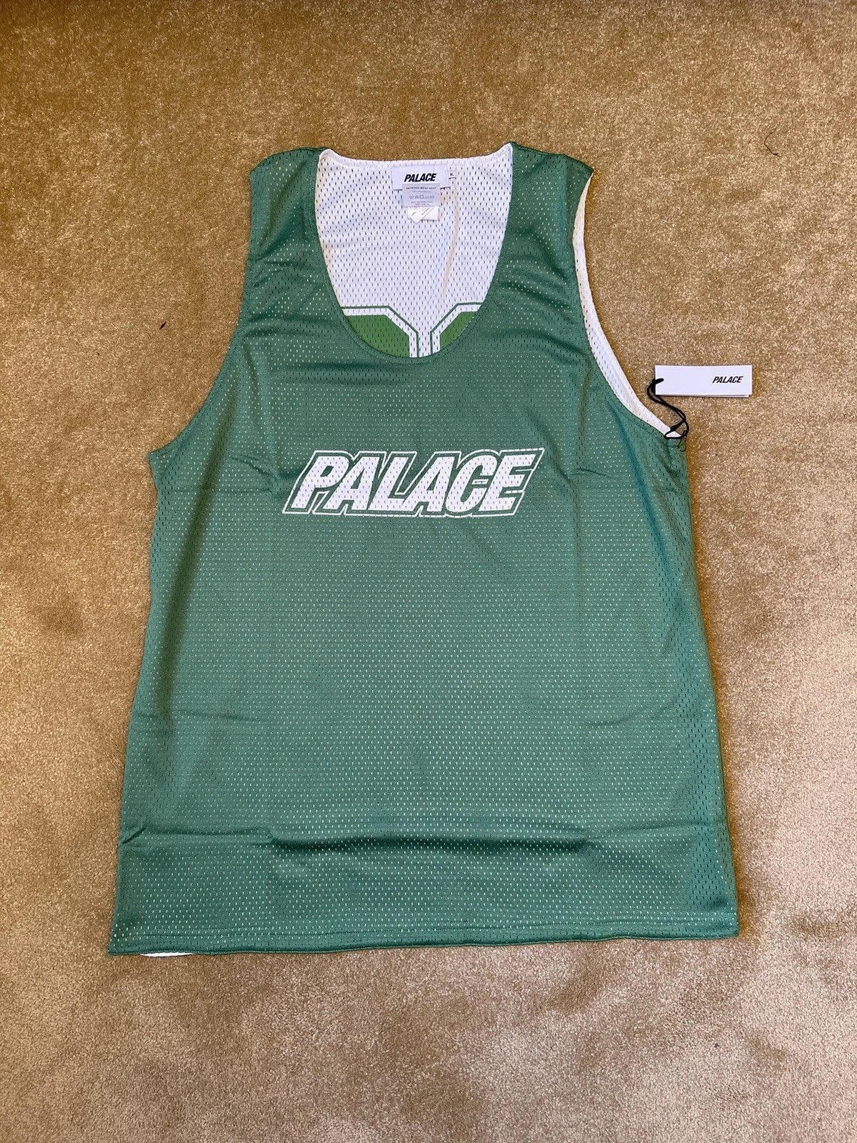 eBay 168569363732 photo 1: Palace Reverso Mesh Border Vest In Green/White (SS 2024) Size XL, BNWT
