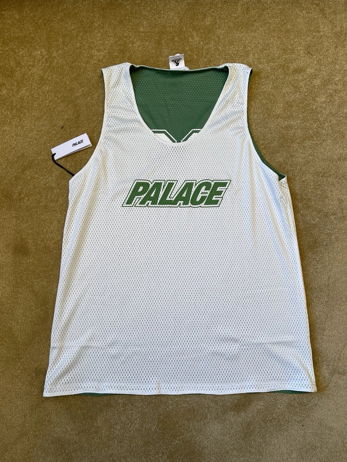eBay 168569363732 photo 6: Palace Reverso Mesh Border Vest In Green/White (SS 2024) Size XL, BNWT
