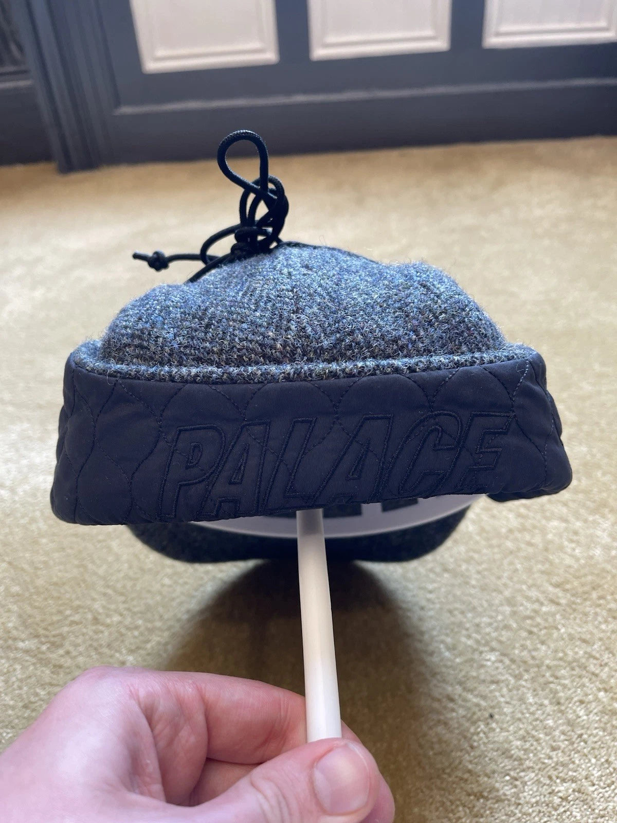 eBay 168384231558 photo 2: Men’s Palace Harris Tweed Earflap 4 Panel Cap In Grey (FW 2020) Size S/M