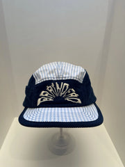 eBay 168535154748 photo 1: Brain Dead Maritime Seersucker 5-Panel Camp Cap In Blue/Navy (SS 2023) One Size