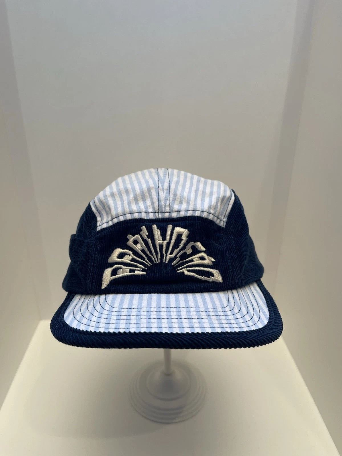 eBay 168535154748 photo 1: Brain Dead Maritime Seersucker 5-Panel Camp Cap In Blue/Navy (SS 2023) One Size
