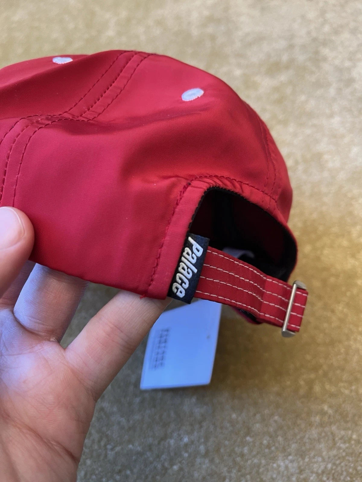 eBay 167998613046 photo 3: Men’s Palace Speedway Shell 6-Panel Cap In Red (FW 2018)