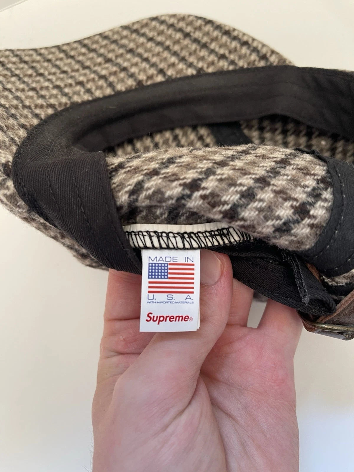 eBay 168520570678 photo 8: Supreme Houndstooth Wool Camp Cap In Brown (FW 2023) One Size