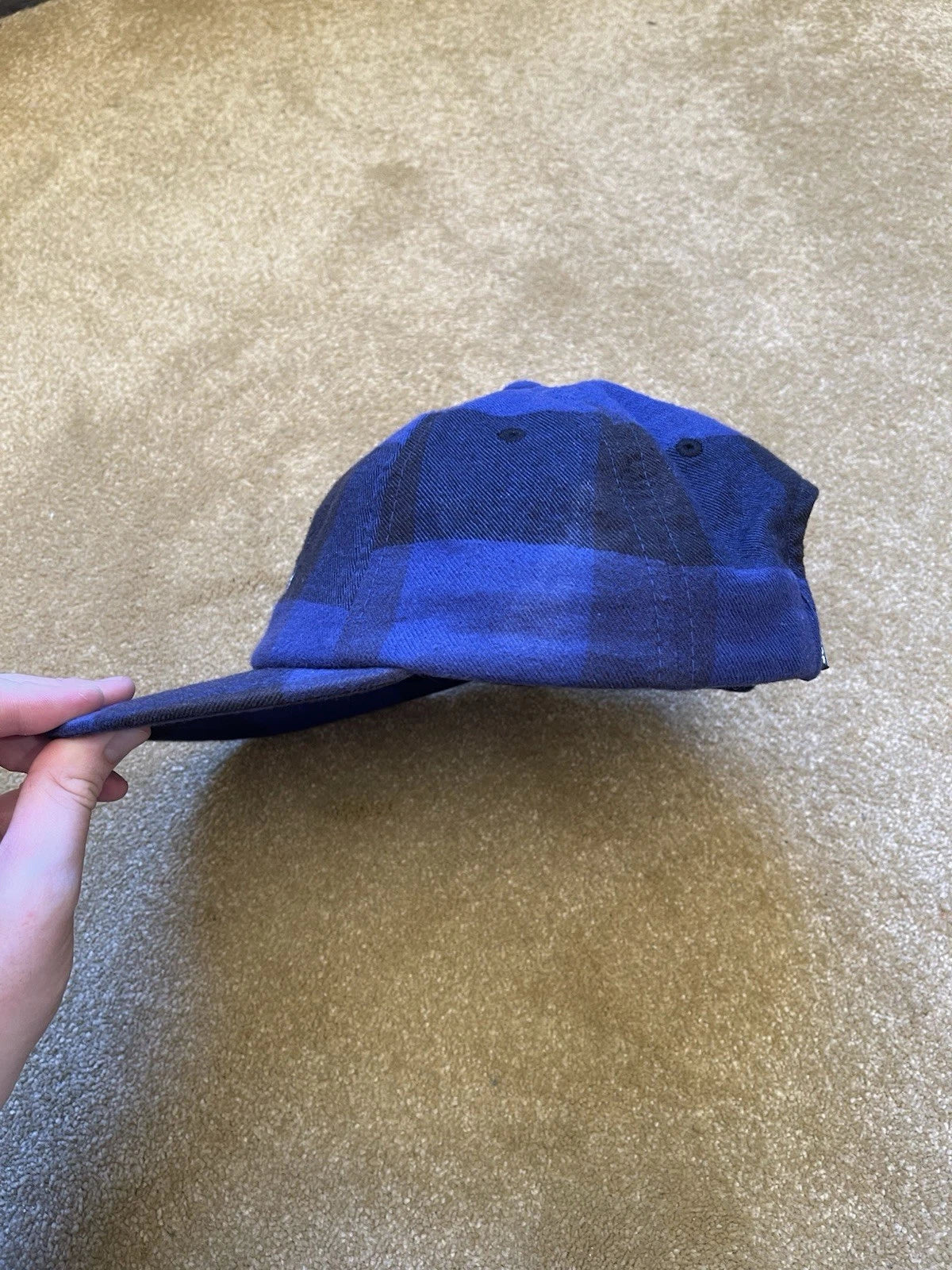 eBay 168089912533 photo 5: Men’s Palace Plaid Stadium 6-Panel Cap in Blue (FW 2020)