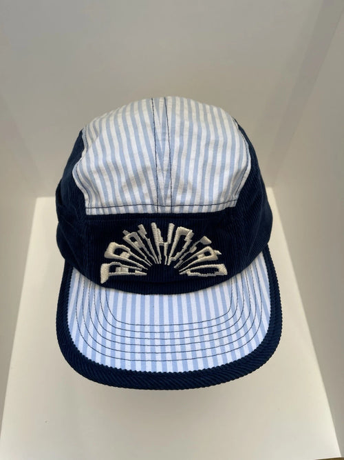 eBay 168535154748 photo 2: Brain Dead Maritime Seersucker 5-Panel Camp Cap In Blue/Navy (SS 2023) One Size