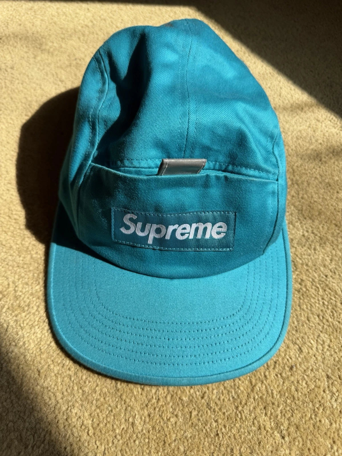 eBay 168575010589 photo 12: Supreme Reflective Tab Pocket Camp Cap In Teal (SS 2018) One Size